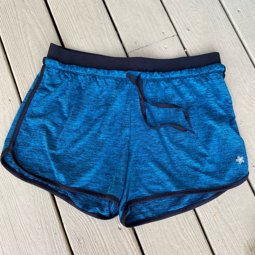 Nwot Tek Gear  Womans DryTek High Rise Teal Teal Sport Shorts Size L